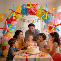 Nouveau ballon en aluminium de 20 pouces en forme de feu d'artifice, décoration colorée pour fête d'anniversaire d'enfants