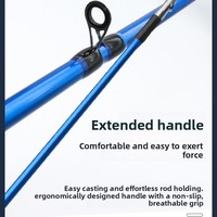 Joran Pancing LOVITA MH Large Thunder Straight Handle Hitam Fiberglass EVA FAST Action 2 Seksi untuk Kapal Laut dengan Keramik Guides