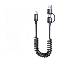 Câble USB Type C convertible 2 en 1 60W, câble de charge rapide tressé en nylon, câble de données pour mobile, ordinateur portable, appareil photo, logo de marque personnalisé