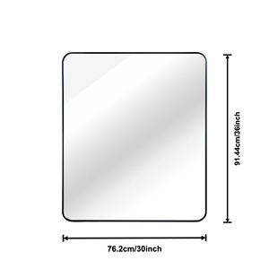 Black 30x36 Rectangular Bathroom Wall <b>Mirror</b> With Thin Frame For Modern Decor - Product Image 4