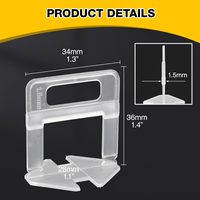 Sistema de Nivelación de Azulejos de Plástico, Clips y Cuñas para Baño, Sala de Estar, Escaleras, Herramientas de Instalación Autoadhesivas, Duraderas e Impermeables
