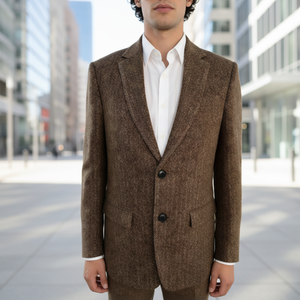 ชุดสูทผ้าขนสัตว์ทอคุณภาพสูงสำหรับผู้ชาย ตัดเย็บตามสั่ง เหมาะสำหรับงานแต่งงาน งานเลี้ยง งานธุรกิจ ชุดลำลองสำหรับเจ้าบ่าว ระบายอากาศได้ดี พร้อมกางเกงแบบมีซิป - Product Image 5