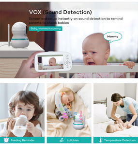 <span class=keywords><strong>Babyphone</strong></span> vidéo sans fil 5 pouces 720p 1000 pieds avec caméra PTZ zoom, berceuse, capteur de température, protection de sécurité - Product Image 3