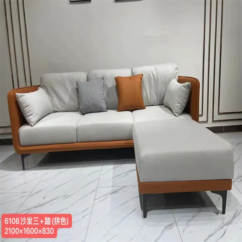 Bộ Sofa Sang Trọng Đơn Giản Hiện Đại 2.1*1.6*0.83 M Bộ Đồ Nội Thất Ghế Sofa PHÒNG KHÁCH Hình Chữ L Góc Chesterfield Có 2 Gối