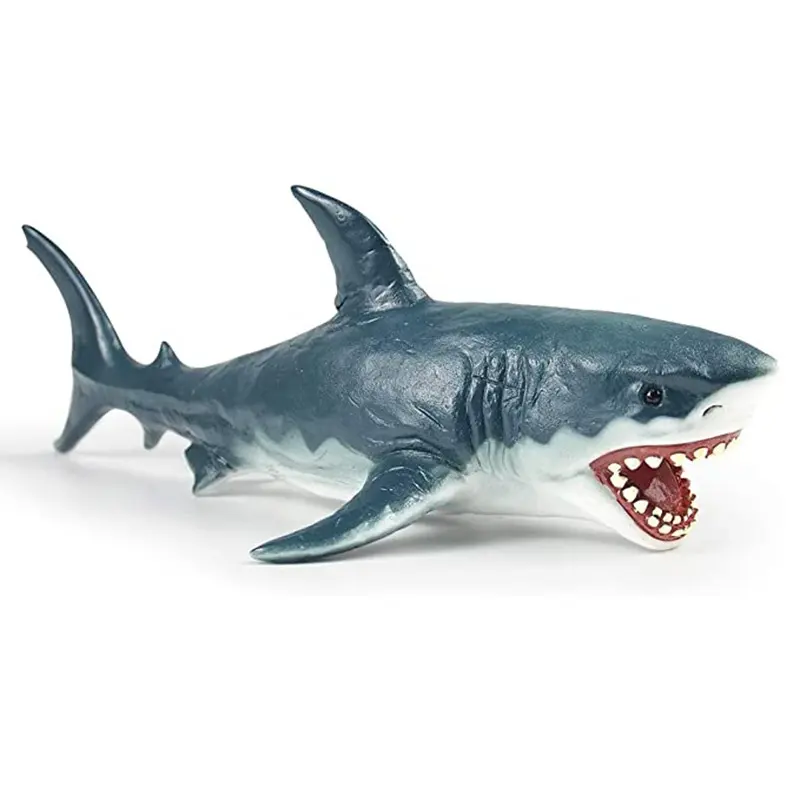 2021 PVC çene büyük beyaz köpekbalığı şekil gerçekçi hayvanlar dikişsiz plastik Megalodon deniz hayvan oyuncaklar hayvan aksiyon şekilli kalıp