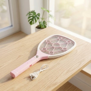 Raquette électrique rechargeable <span class=keywords><strong>anti</strong></span>-<span class=keywords><strong>moustiques</strong></span> et <span class=keywords><strong>anti</strong></span>-insectes, écologique, jetable, en plastique ABS et acier, conforme RoHS - Product Image 1