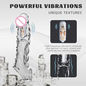 Pria transparan gigi Serigala bergetar kristal penutup lembut erotis pasangan mainan - Product Image 5