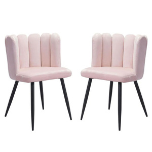 Chaises de salle à manger de style européen moderne en tissu <span class=keywords><strong>velours</strong></span> coloré avec des formes de doigts et de fleurs en cuir et métal - Product Image 1