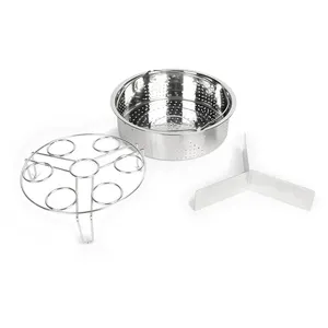 Steamer Holder Trio Separator Set Vegetables Steaming Stand For Pressure Cooking Stainless Steel Steamer Basket Rack