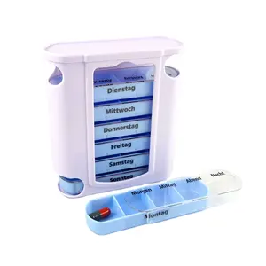 28例每周药盒可堆叠药丸分配器，抽屉像药盒