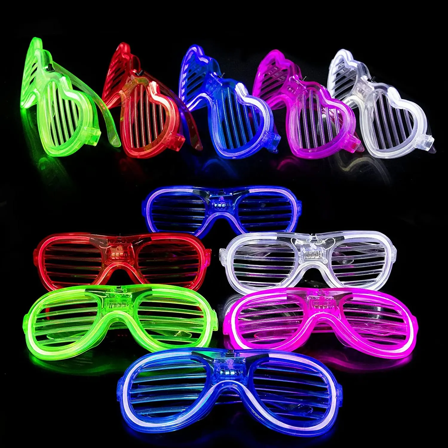 Party Supplies LED Glasses 5 Colors Light Up Glasses Shutter Shades Glow Sticks Glasses Led Party Sunglasses Glow In Dark