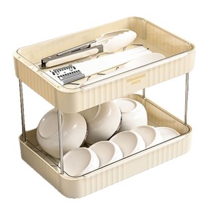 Draining Storage Rack L Size With Partitions Desktop Organizer For Tea Set Storage And Display - Product Image 5
