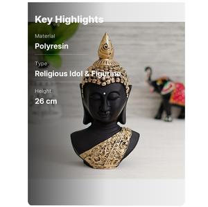 Figura de Buda, Diseño Art Deco Hecho a Mano, Decoración Espiritual para el Hogar, Templo, Sala de Oración, Decoración de Mesa, Regalo para Bodas y Diwali - Product Image 1