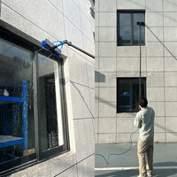 Kit de cepillos telescópicos de 12-42 pies para limpieza de paneles solares y ventanas con alimentación de agua, lavador de techos, OEM personalizado, venta al por mayor