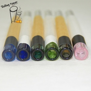 Accessoires pour fumeurs en verre transparent épaissi avec embout en silicone, embout en verre coloré pour les revendeurs. - Product Image 1
