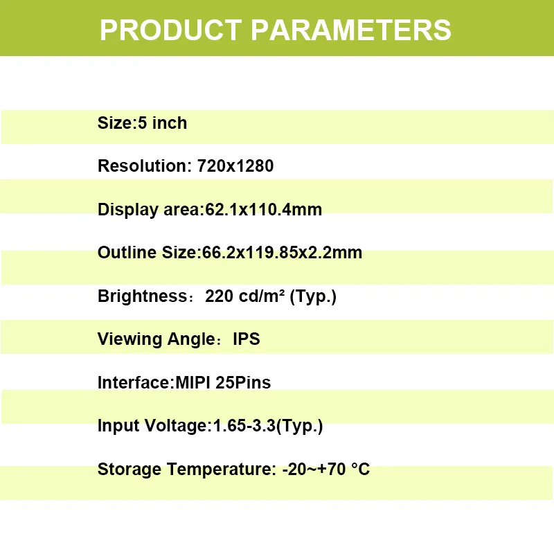 Wisecoco MIPI Mcu Rgb Spi Lvds interfaccia HD-MI 2.4 2.8 3 3.5 5 5.5 7 10.1 12.9 pollici Tft Lcd 5 pollici 720*1280 modulo Display Lcd