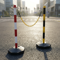 Poteau de délimitation routière flexible réfléchissant avec signalisation de danger et poteau de signalisation à ressort
