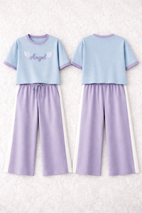 Nuovo Set Due Pezzi Estivo/Primaverile da <span class=keywords><strong>Donna</strong></span>: T-shirt Ricamata con Motivi Geometrici e a Righe e Top a Vita Alta, Stile Streetwear - Product Image 2
