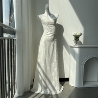 Robe longue d'été sexy pour femmes, élégante robe de soirée dos nu sans manches à lacets dans le dos et en jacquard floral à la mode personnalisée