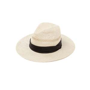 Sombrero de Paja de Sisal Tejido a Mano con Tres Pliegues, Diseño Hueco y Ala Plana, Estilo Jazz Panamá, para Sol y Playa, Nueva Moda de Verano - Product Image 2