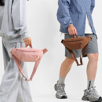 Sac banane en nylon personnalisé avec logo, multifonctionnel, sac de poitrine, sac bandoulière, sac de taille léger pour l'extérieur