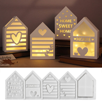 CARATTE 4 Styles LED Lumière Maison Moule Silicone Mini Maison Photophore Moule pour Décoration Maison