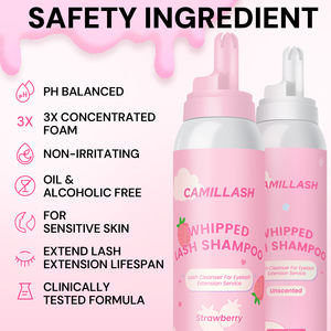 Camillash Mousse Crème Nettoyante Fouettée pour Cils | 100ml Kit de Bain Nettoyant Rose et Blanc pour Extensions de Cils | Logo Personnalisé Marque Privée - Product Image 2