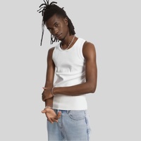 Débardeur côtelé en coton épais 460 GSM pour homme, style hip-hop, sans manches, col rond, streetwear, gym, été, vente en gros, personnalisable