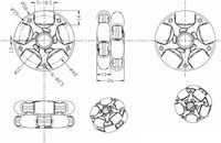Roue omnidirectionnelle en plastique 58 mm 14135 compatible LEGO pour robot à moteur servo NXT Arduino 360 °   Double rangée