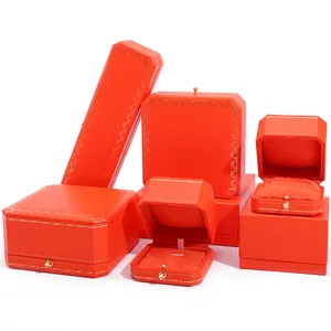 한홍 도매 맞춤형 고급 종이 보석 포장 상자 팔찌 귀걸이 목걸이 오렌지 링 보석 상자