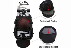 Free Sample Large Capacity Outdoor Travel Sports Wholesale Custom Unisex Skateboarding <b>Skateboard</b> Backpack Casual PVC Portable - Product Image 5