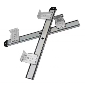 Riel deslizante para teclado con rodamiento de bolas HVPAL (350mm), capacidad de carga de 23kg, acero laminado en frío con posición de bloqueo y soporte de montaje - Product Image 4