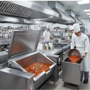 Batterie de cuisine professionnelle inclinable grande capacité en acier inoxydable pour cantine et cuisine centralisée - Product Image 1
