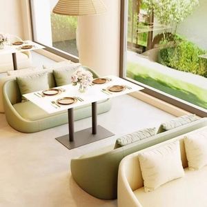 Conjunto de Mesa y Sillas para Cafetería Comercial, Asientos para Bar, Salón de Belleza, Recepción, Sofá, Asientos para Puesto de Té con Leche - Product Image 3