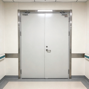 Puerta Cortafuego Exterior Comercial Moderna, Construcción de Acero Inoxidable, Certificación CE, 2 Horas de Prevención de Incendios, Apertura Push-Pull - Product Image 1