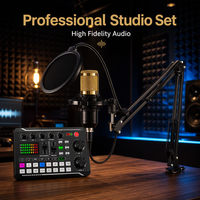 Kit de microphone à condensateur professionnel BM800 avec bras articulé et filtre anti-pop pour enregistrement en studio, podcast, diffusion en direct, karaoké