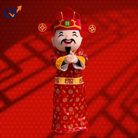 QUTENG Nouvelle Arrivée Costume de Mascotte Artisanale en Coton du Dieu de la Richesse pour Fête, Couleur Personnalisée, Hommes Adultes