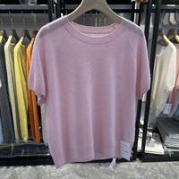 2026 mode Cool Design femmes personnalisé concepteur pull haut à manches courtes cachemire + soie tricoté bureau dames chandails