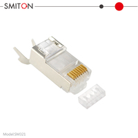 Connecteur de câble réseau Ethernet blindé modulaire RJ45 8P8C CAT7 en cuivre plaqué or