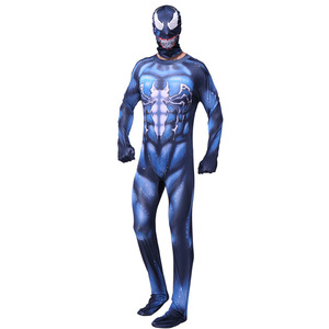 Costume Zentai bleu pour homme adulte Manqi Venom pour Halloween, cosplay, fête, spectacle sur scène - Product Image 1