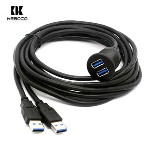 Fourniture directe d'usine <span class=keywords><strong>USB</strong></span> 3.0 mâle <span class=keywords><strong>femelle</strong></span> câble d'extension étanche PVC veste tresse voiture montage tableau de bord affleurant Scanner câbles de données - Product Image 3