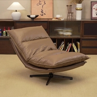 Fauteuil pliant individuel européen, design minimaliste de luxe léger, fauteuil inclinable de loisirs, canapé paresseux crème, chaise noire de style vintage