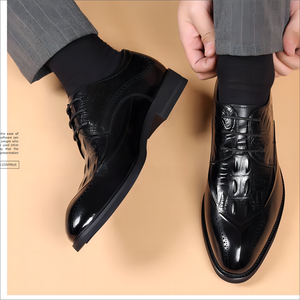 SAISON DES MARIAGES BEST-SELLER Chaussures Derby en Cuir de Vache Style Italien pour Mariés Détails Brogue Vintage Couleur Unie Noir Chaussures <span class=keywords><strong>Homme</strong></span> - Product Image 2