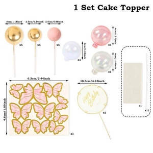 Decoración para Pastel de Cumpleaños, Adorno de Mariposa, Mariposa de Papel Dorado, Inserto para Pastel de Cumpleaños, Decoración de Pastel de Feliz Cumpleaños - Product Image 6