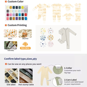 Baju Bayi Baru Lahir Custom Nyaman Lengan Panjang Resleting YKK Dua Arah Bahan Lyocell Bambu Romper Bayi - Product Image 5