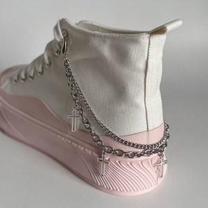 Versátil Love Star Pearl Cadena de zapatos de doble capa dulce estilo fresco pentagrama colgante tacón <span class=keywords><strong>Martin</strong></span> botas zapatos de lona decoraciones - Product Image 3