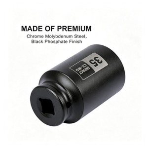 1/2" Drive <strong>35mm</strong> Deep 6-Point Metric Impact <strong>Socket</strong>, CR-MO Steel Axle Nut <strong>Socket</strong> for Axle Shaft Nut Removal - Product Image 2