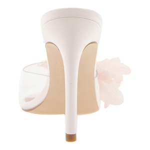 Mules con decorazioni floreali <span class=keywords><strong>in</strong></span> <span class=keywords><strong>pelle</strong></span> <span class=keywords><strong>vegana</strong></span>, cinturino <span class=keywords><strong>in</strong></span> PVC trasparente, eleganti <span class=keywords><strong>scarpe</strong></span> da sera per matrimoni e feste - Product Image 3