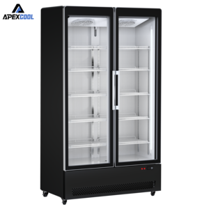 Réfrigérateur à boissons commercial en acier inoxydable à double porte, refroidissement direct, température unique - Product Image 2