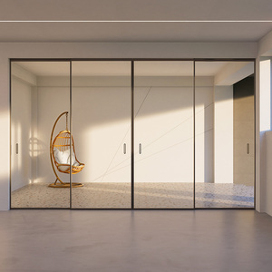 Portes coulissantes en aluminium EBON Houses, intérieur en acier, entrée suspendue, porte en verre <span class=keywords><strong>à</strong></span> ouverture par poussée, aluminium - Product Image 2